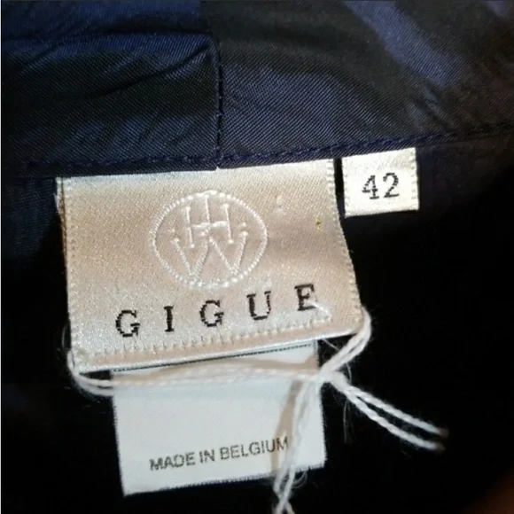 Vintage Designer Gigue Iridescent Blue Black Button Up Blouse EU42 US 12 - Picture 8 of 9